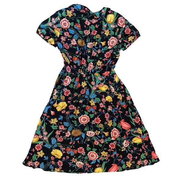 Anthropologie Maeve Bloedel Floral Mini Dress Black Size 0 - Picture 6 of 13